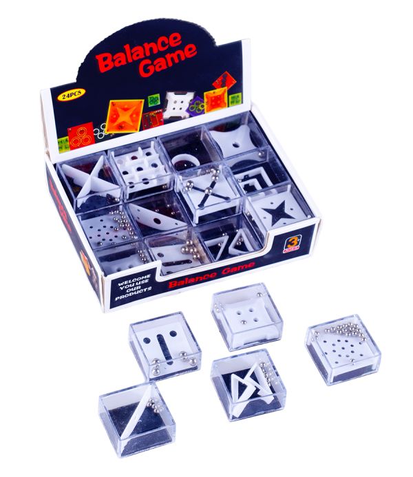 Set of labyrinth puzzles with metal balls Balancer 24 pcs.
