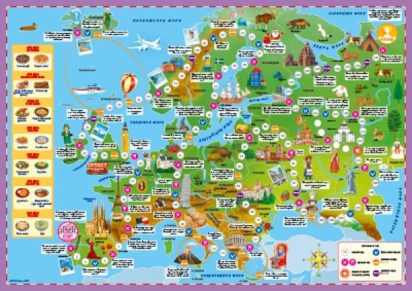 Walking game with chips. Around the world. Europe.